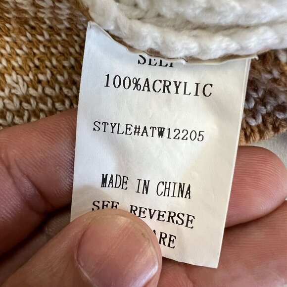 ANDTHEWHY Women's Cowl Neck Knit Pullover Sweater Long Sleeve Cuffed Size S/M - Picture 9 of 9